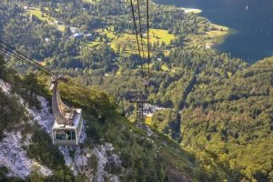 A cable car to Vogel above Bohinj lake