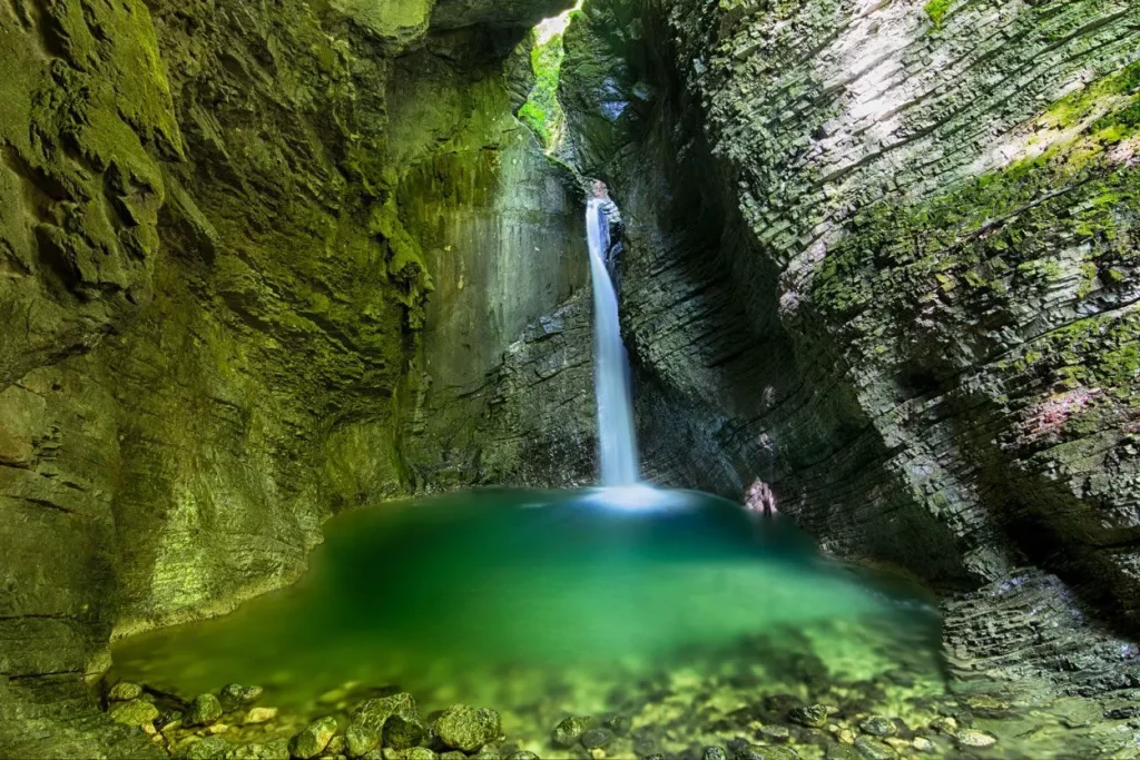Kozja-Wasserfall im Soča-Tal
